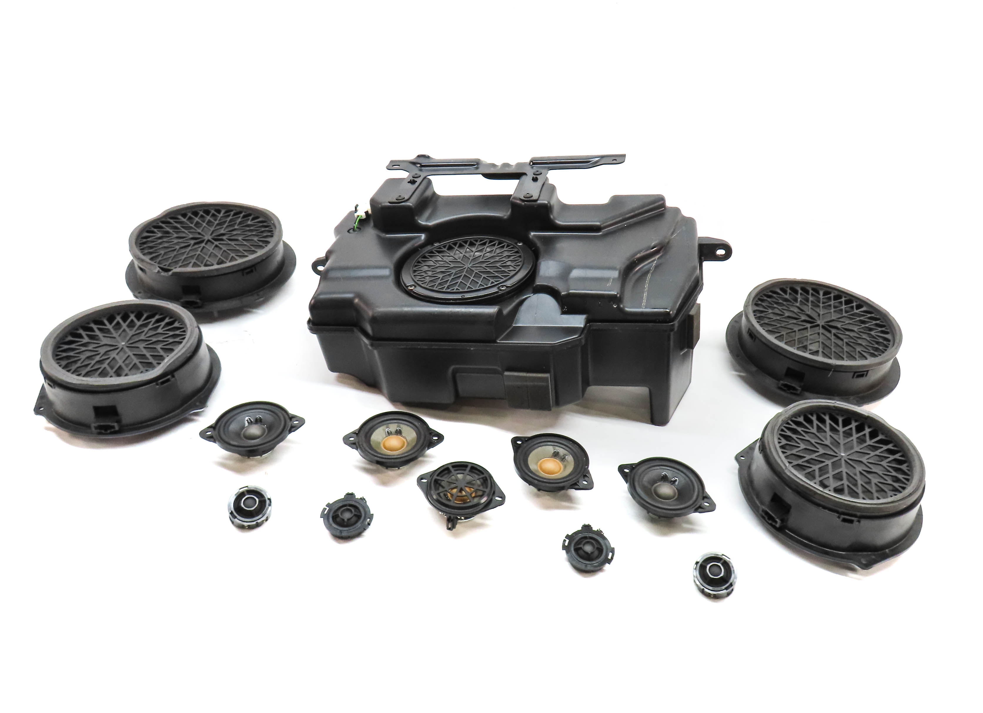 2014 AUDI Q5 (B8 8R) B&O BANG OLUFSEN RADIO STEREO SPEAKER SUBWOOFER SET/14 — exact item pictured